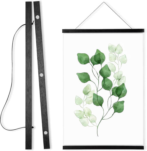 WITCOLOR Magnetic Poster Hanger Frame, 8x10 8x12 8x20 Black Wooden Magnet Hanging Kit for Walls