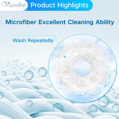 Replacement Parts for Yeedi Mop Station Robot Cleaner, X4 Mop, X4 Side Brush, X2 Filter (10)