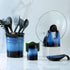 Nihow 4 Inch Ceramic Spoon Rest, Heat Resistant Utensil Holder for Kitchen Counter, Dishwasher Safe, Elegant Blue