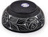 Kaizen Casa Hand Carved Natural Stone Bowl, Smudge Pot, White Leaf Carved Design, 5” x 2” – Black, Jewelry Dish,
