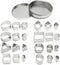 ofone Small Cookie Cutters, Geometric Shapes Set, 24 Mini Fondant Cutters, Stainless Steel Biscuit Molds