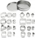 ofone Small Cookie Cutters, Geometric Shapes Set, 24 Mini Fondant Cutters, Stainless Steel Biscuit Molds