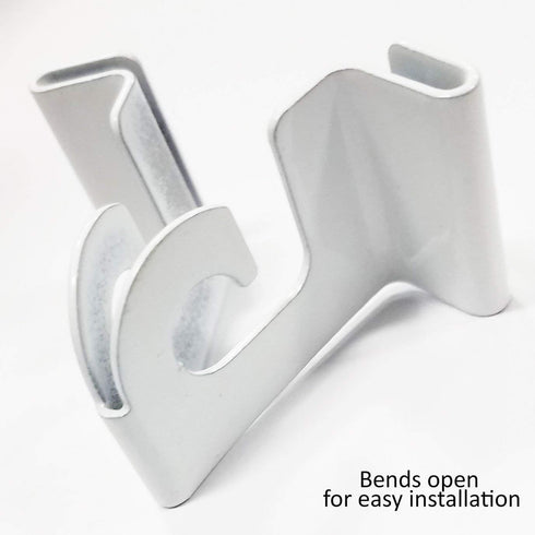 STORE FIXTURES DIRECT Extra Heavy Duty White Aluminum Drop Ceiling Hooks - One Piece Ceiling Grid Clips, 5 Pack