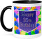 3dRose Happy 95Th Birthday Balloons with Purple Banner Two Tone Mug, 11 oz, Black