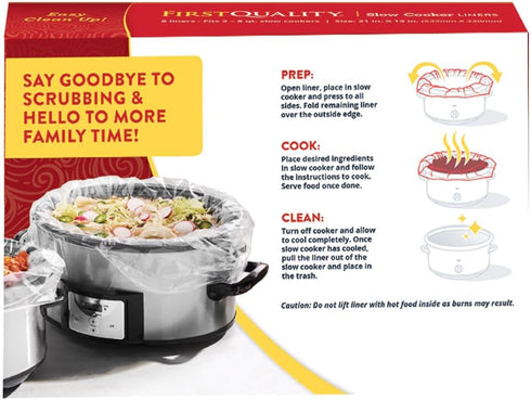PanSaver Slow Cooker Liners - Disposable Liners for Instant Cleanup with No Scrubbing (Fits 3-8 Quarts, 8 Count) by PanSaver