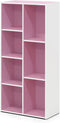 Furinno 7-Cube Reversible Open Shelf - White/Pink, Model 11048WH/PI