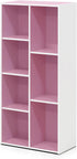 Furinno 7-Cube Reversible Open Shelf - White/Pink, Model 11048WH/PI