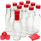 nicebottles Hot Sauce Bottles with Red Caps & Shrink Bands, 5 Oz