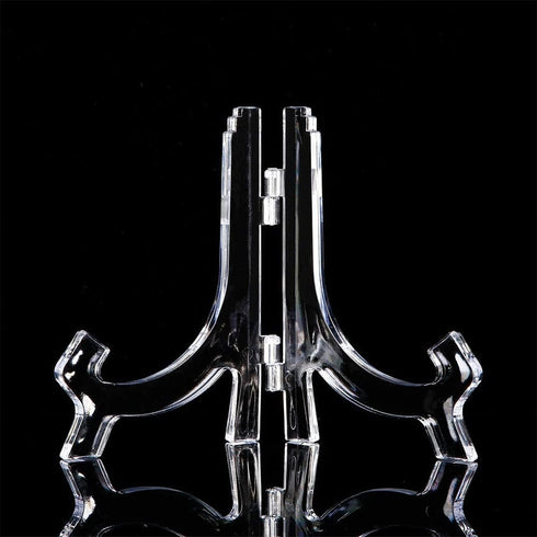 8 Pack 4.5 Inches Acrylic Easel Stand, Kitchen Picture Frame Stand, Acrylic Decoration Plate Holder Frame, Book Stand