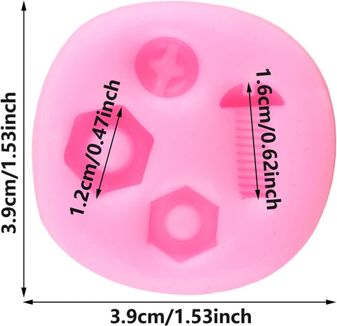 Hand Tools Silicone Mold, Construction Tools Fondant Molds for Cake Decorating, Screw Nut Candy Molds for Cupcake