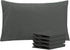 NTBAY Queen Pillowcase Set, 4 Pack Brushed Microfiber 20x30 Pillowcases, Dark Grey with Envelope Closure