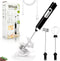 Electric Double Whisk Milk Frother Handheld Black USB Rechargeable Drink Mixer, 3