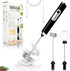 Electric Double Whisk Milk Frother Handheld Black USB Rechargeable Drink Mixer, 3