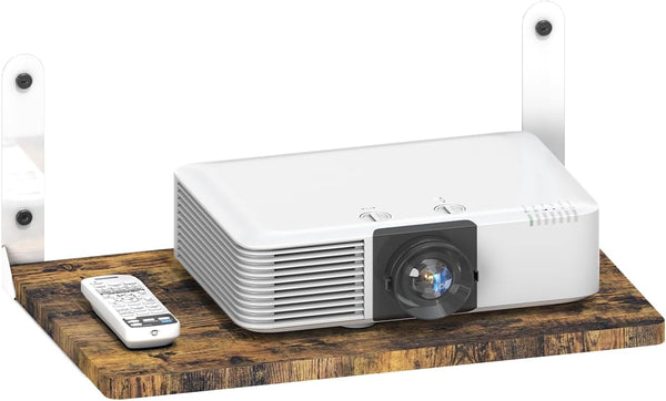 Ardier Wall-Mounted Projector Shelf, Wooden Media Holder Holds Up to 24 lbs, Floating