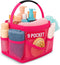Masirs Mesh Shower Caddy Bag, Large Collapsible Portable Bathroom Organizer for Travel, Gym, & Dorm - 9 Pocket (Pink)