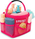 Masirs Mesh Shower Caddy Bag, Large Collapsible Portable Bathroom Organizer for Travel, Gym, & Dorm - 9 Pocket (Pink)