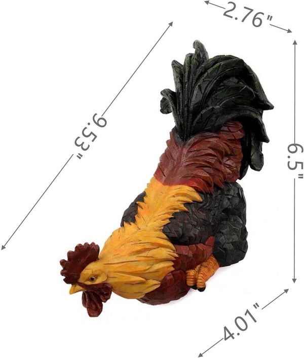 Vibrant Red Rooster Garden Statue - Unique Outdoor Decor