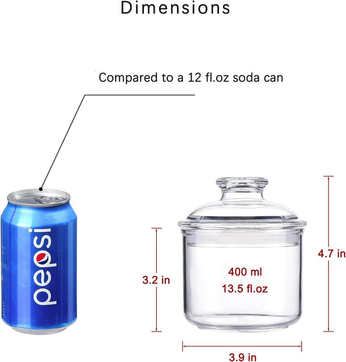 13.5oz Small Acrylic Storage Jar, Airtight Lid with Silicone Sealing Ring for Sugar, Tea, Spices, Bath Salt