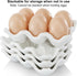 4 Pack 24 Countertop DEAYOU Cups Egg Tray Holders, Porcelain Egg Container for Fridge, Ceramic Eggs Keeper Storage