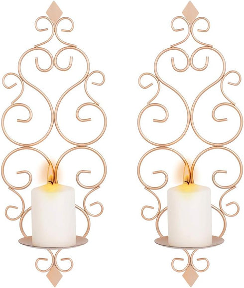 Sziqiqi Iron Wall Candle Sconce Candle Holder Set of 2 Wall Mounted