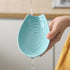 Ceramic Spoon Rest for Kitchen Counter, Modern Cooking Utensil Holder for Stove Top, Teal Porcelain Decor