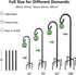 61 Inch 5 Hummingbird Shepherds Hooks for Outdoor Heavy Duty, Adjustable Bird Feeder Pole with Prong Base, Feeder Stand
