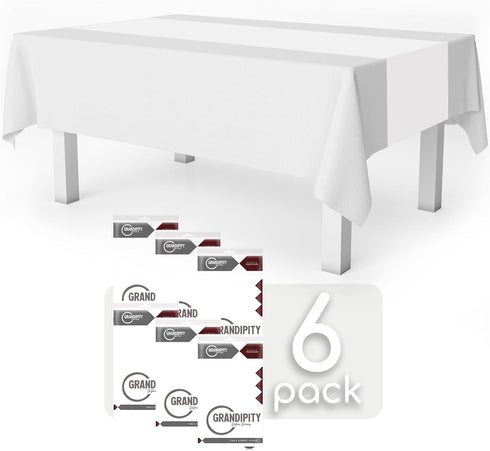 6 Pack 14 108 Inch. White Premium Disposable Plastic Table Runner x Table Runner for Dinner Parties & Events by