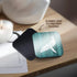 3dRose Humpback Whale Stencil - Soft Coasters Set of 8 in Faded White Paint Over Teal, Not Real Wood