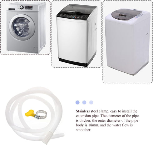 Housoutil Flex Hose Universal Air Conditioner Drain Hose, Water Drain Hose for Heat Pump Systems, Portable Washing