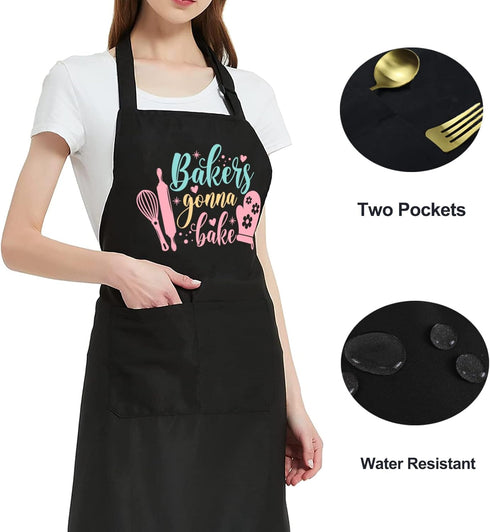 Funny Baking Aprons for Women - Cute Cooking Kitchen Aprons with Pockets, Perfect Baking Gifts for Her