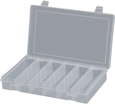 DURHAM Plastic Divider Box - 11x6-3/4 x1-3/4" with 6 Compartments and 5 Dividers
