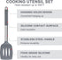 E-far 7 Pcs Silicone Cooking Utensils Set, Heat Resistant Kitchen Tools with Stainless Steel Handle, Gray