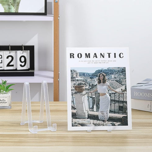 Plastic Easel Stand Plate Holder for Display - 6 Inch Clear Stand for Pictures | Photo | Decorative Plate | Tabletop Art
