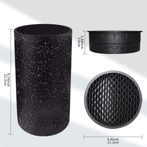 Universal Knife Block without Knives, Multi-Functional Resin Round Knife Holder with Unique Design for Easy Cleaning