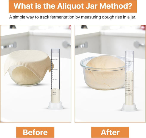 Risecret Set Sourdough Aliquot Jar with Pump and Stand, Dough Rise Measuring Tube for Bread Baking, Transparent Acrylic