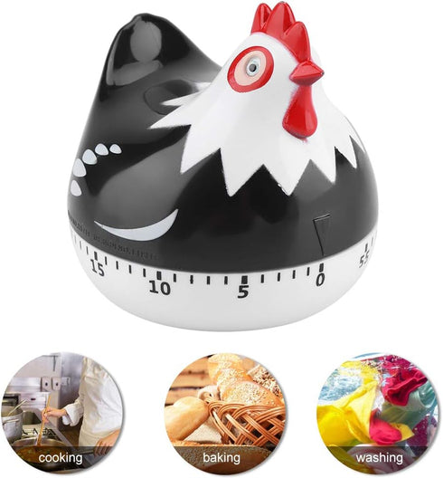 Cooking Timer Oven Timer, Kitchen Timer for Boiled Eggs, Egg Timer for Home Baking (Black)
