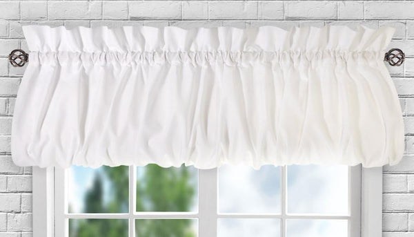 Ellis Curtain Stacey Sheer Balloon Valance, 60" x 15", White