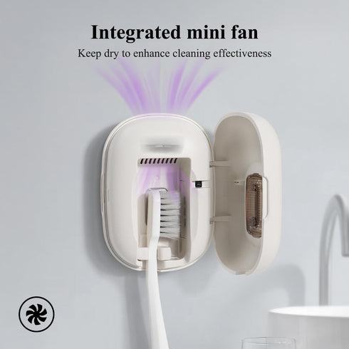 Upgraded UV Toothbrush Cover with Fan,Rechargeable Travel Toothbrush Case with Magnetic Holder&Wall Mount for Houshold