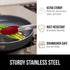 GORILLA GRIP Stainless Steel Kitchen Tongs - Heat Resistant Cooking Tongs Set of 2, 9 + 12 Inch, Non Scratch Silicone