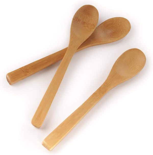 BambooMN 6.25" Reusable Solid Bamboo Teaspoons, 30 pcs