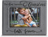BELLA BUSTA Engraved Leather Picture Frame (5 x 7 Horizontal) - The Love Between Cousins Lasts Forever - Birthday,