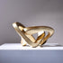LCCCK Infinity Knot Sculpture Gold Knot Decor Object, Abstract Knick Knacks Coffee Table Modern Statue, Gold Sculpture