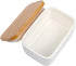 Arswin Countertop (300ml) Porcelain Butter Dish with Bamboo Lid, Ceramic Butter Keeper Container for or Refrigerator