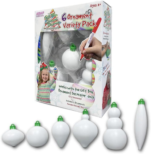The Treemendous Ornament Decorator, Gift Box Ornament Decorator - 6 Count Variety Refill (Not Compatible with Tree)