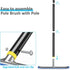 4ft 8ft 18" Swimming Pool Brush with Pole, - Pool Brush Head for Above Ground, Inground Pools, Cleaning Scrubber Tools