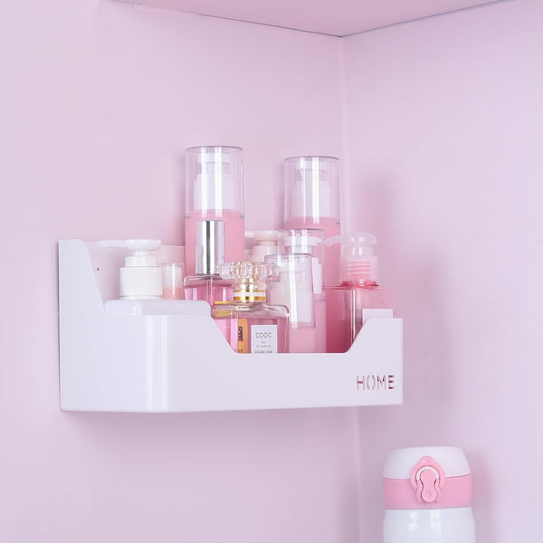 Bedside Shelf, Small Plastic Wall Mounted Adhesive Storage Caddy for Cell Phone, Glasses, Remote Control, Earphone