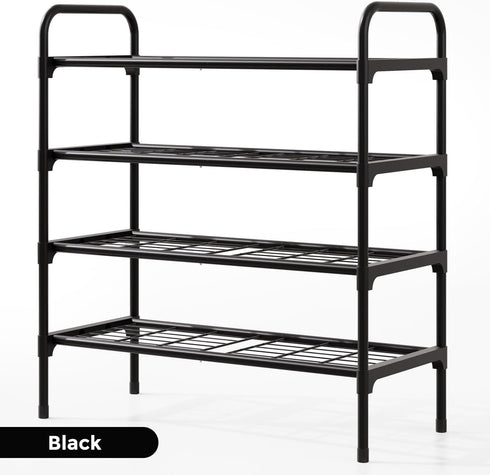 Tujurich 4-Tler Closet Shoe Rack Organlzer, Rustproof lron, Spaclous Shoe Storage Shelf for or Entryway, Fits Sneakers