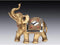Gold Elephant Figurine with Mirror - New