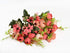 Silk Rose Bouquets Artificial Flowers Fake Flowers with Ceramics Vase for Home Office Wedding Table Decoration (Red Bud)