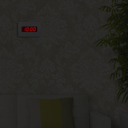 Digital Wall Clock Battery Operated with LED Display, Backlight, Table-top, Alarm, Brightness Adjustable